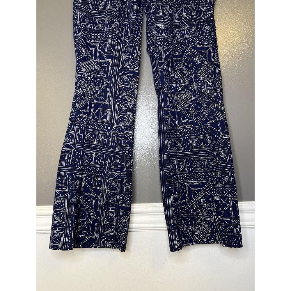 Roxy Pants Womens Small Blue Geometric Wide Leg Tassel Drawstring Lounge Elastic - Picture 3 of 13